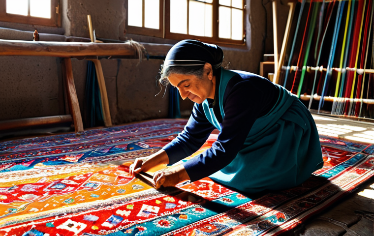 튀르키예의 전통적 예술 양식 - Turkish Carpet Weaver**

"A professional artisan, fully clothed in modest, traditional Anatolian dre...