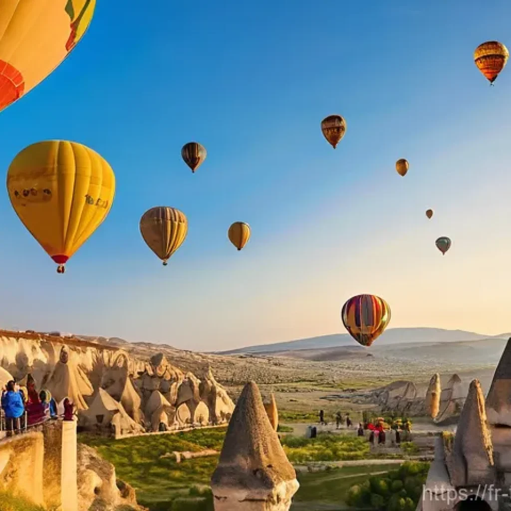 튀르키예 경제와 주요 산업군 - **Prompt: Majestic Cappadocia Sunrise - A blend of historical wonder and modern tourism.**
    A bre...