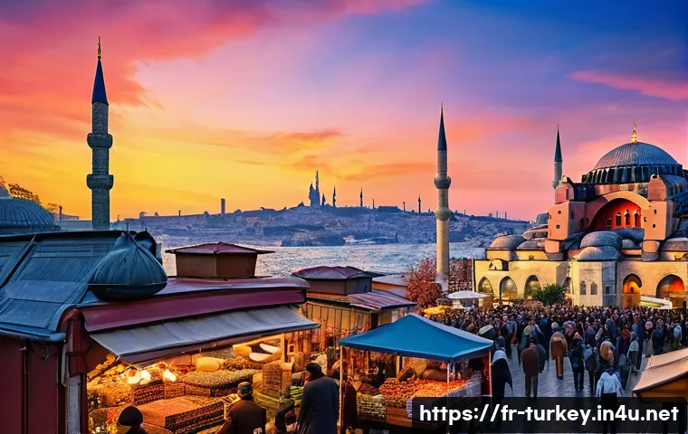 튀르키예 도시별 관광객 리뷰 비교 - **Istanbul's Vibrant Blend of History and Modernity:** A dynamic, wide-angle shot of Istanbul's hist...