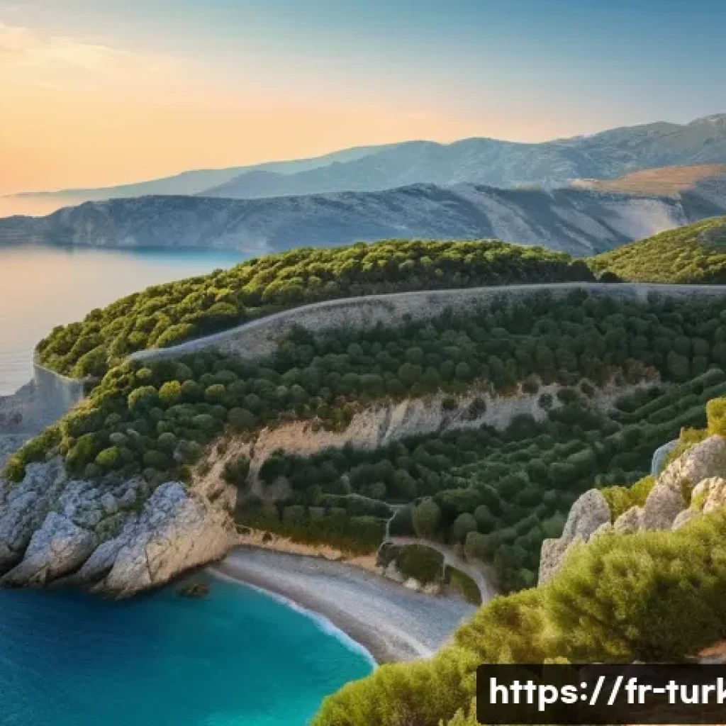 튀르키예 주요 하이킹 장소 - **A Breathtaking Coastal Vista Blending History and Nature:**
    An idyllic scene along the Mediter...