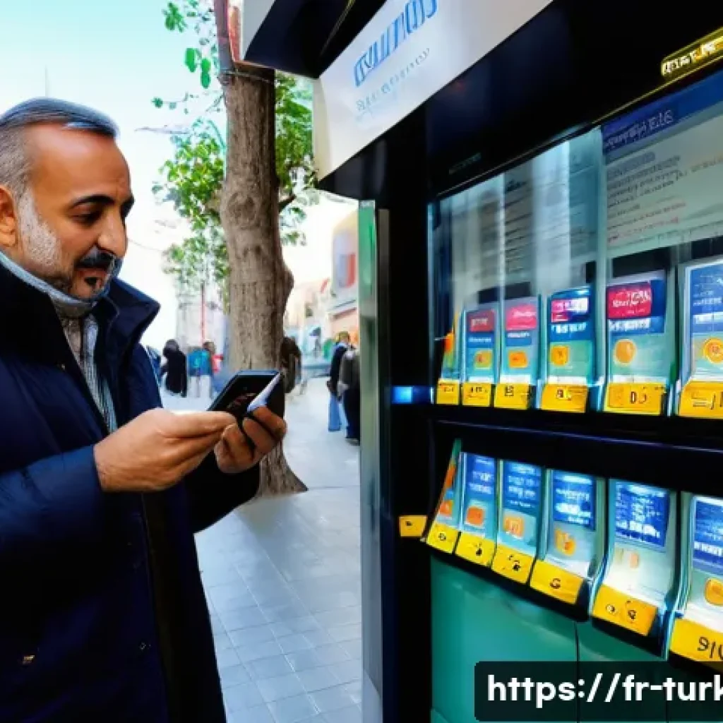 튀르키예 화폐 단위와 환전 팁 - A detailed street scene in a bustling Turkish city center showing a traveler exchanging euros for Tu...