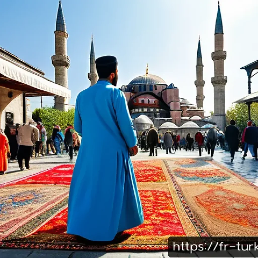 튀르키예 안전 여행을 위한 팁 - A vibrant street scene in Istanbul’s Sultanahmet district during daytime, showcasing historic Ottoma...