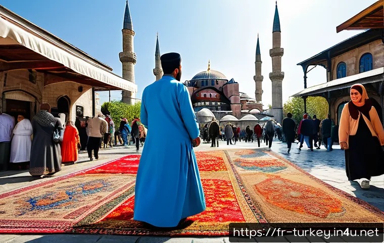 튀르키예 안전 여행을 위한 팁 - A vibrant street scene in Istanbul&rsquo;s Sultanahmet district during daytime, showcasing historic Ottoma...